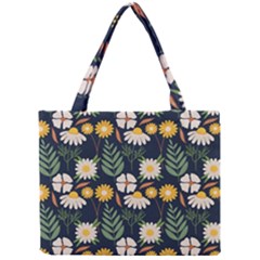 Flower Grey Pattern Floral Mini Tote Bag