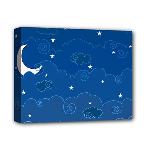 Sky Night Moon Clouds Crescent Deluxe Canvas 14  X 11  (stretched) by Proyonanggan
