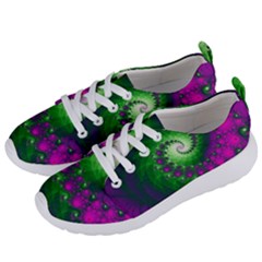 Fractal Spiral Purple Art Green Art Women s Lightweight Sports Shoes by Proyonanggan