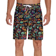 Multicolored Doodle Abstract Colorful Multi Colored Men s Beach Shorts