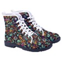 Multicolored Doodle Abstract Colorful Multi Colored Women s High-Top Canvas Sneakers View3