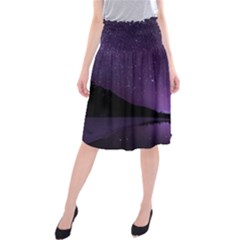 Dark Purple Aesthetic Landscape Midi Beach Skirt by Sarkoni