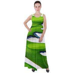 Golf Course Par Green Empire Waist Velour Maxi Dress by Sarkoni