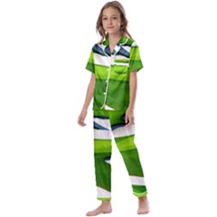 Golf Course Par Green Kids  Satin Short Sleeve Pajamas Set by Sarkoni