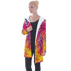 Abstract Design Calorful Longline Hooded Cardigan by nateshop