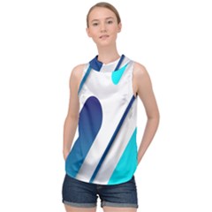Abstract, Desenho, Flat, Google, Material High Neck Satin Top by nateshop