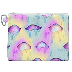 Ahegao, Anime, Pink Canvas Cosmetic Bag (xxl) by nateshop