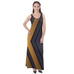 Black Gold Background, Golden Lines Background, Black Sleeveless Velour Maxi Dress by nateshop