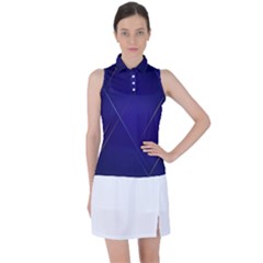 Blue Abstraction Background, Material Design, Paper Women s Sleeveless Polo T-shirt by nateshop