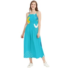 Blue Yellow Abstraction, Creative Backgroun Boho Sleeveless Summer Dress by nateshop