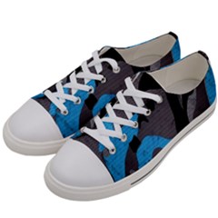 Blue, Abstract, Black, Desenho, Grey Shapes, Texture Women s Low Top Canvas Sneakers by nateshop
