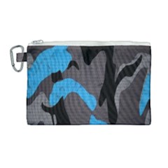 Blue, Abstract, Black, Desenho, Grey Shapes, Texture Canvas Cosmetic Bag (large) by nateshop