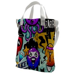 Cartoon Graffiti, Art, Black, Colorful, Wallpaper Canvas Messenger Bag by nateshop