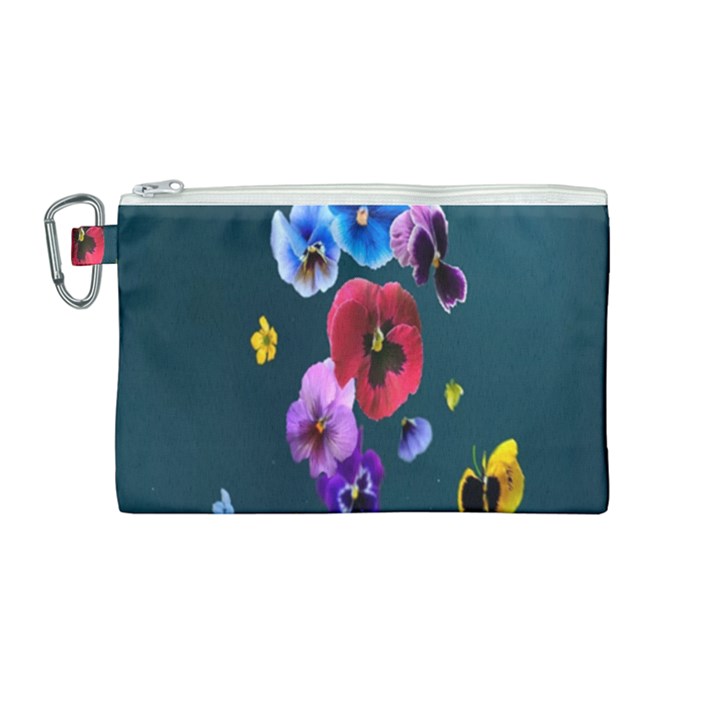 Falling Flowers, Art, Coffee Cup, Colorful, Creative, Cup Canvas Cosmetic Bag (Medium)