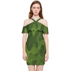 Green Camouflage, Camouflage Backgrounds, Green Fabric Shoulder Frill Bodycon Summer Dress by nateshop