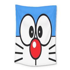 Doraemon Face, Anime, Blue, Cute, Japan Small Tapestry by nateshop