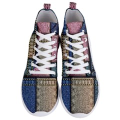 Jeans, Background, Color, Desenho, Shapes, Texture Men s Lightweight High Top Sneakers by nateshop