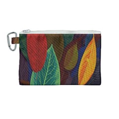 Leaves, Colorful, Desenho, Falling, Canvas Cosmetic Bag (medium) by nateshop