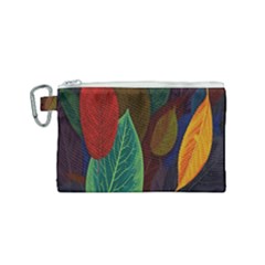 Leaves, Colorful, Desenho, Falling, Canvas Cosmetic Bag (small) by nateshop