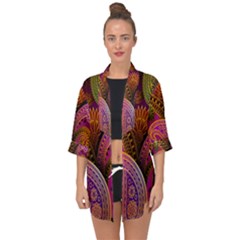 Paisley Pattern, Abstract Colorful, Texture Background, Hd Open Front Chiffon Kimono by nateshop