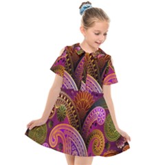 Paisley Pattern, Abstract Colorful, Texture Background, Hd Kids  Short Sleeve Shirt Dress by nateshop