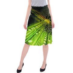 Machine Technology Circuit Electronic Computer Technics Detail Psychedelic Abstract Pattern Midi Beach Skirt by Sarkoni