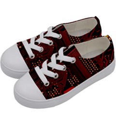 Technology Computer Circuit Kids  Low Top Canvas Sneakers by Sarkoni