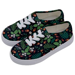Pattern Forest Leaf Flower Motif Kids  Classic Low Top Sneakers by Sarkoni