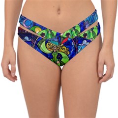 Beauty And The Beast Stained Glass Rose Double Strap Halter Bikini Bottoms by Sarkoni