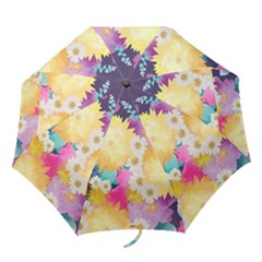Watercolors Flowers Folding Umbrellas by LalyLauraFLM