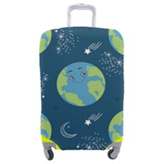 Seamless Pattern Cartoon Earth Planet Luggage Cover (medium) by Grandong