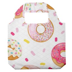 Vector Donut Seamless Pattern Premium Foldable Grocery Recycle Bag by Grandong