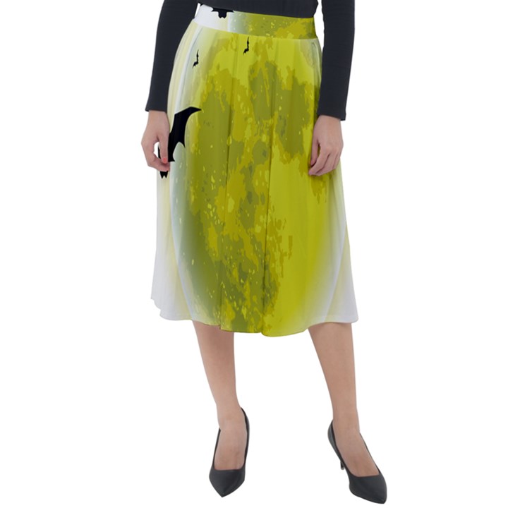 Happy Halloween Classic Velour Midi Skirt 