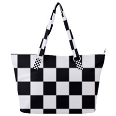 Black White Chess Board Full Print Shoulder Bag by Ndabl3x
