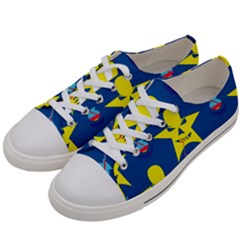 Blue Yellow October 31 Halloween Men s Low Top Canvas Sneakers by Ndabl3x