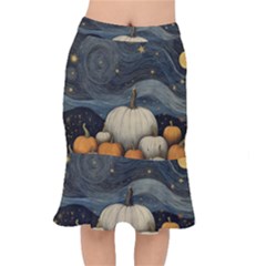Pumpkin Halloween Short Mermaid Skirt by Ndabl3x