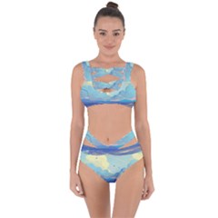 Digital Art Fantasy Landscape Bandaged Up Bikini Set  by uniart180623