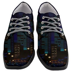 Pixel Art Night City Japan Women Heeled Oxford Shoes by Sarkoni