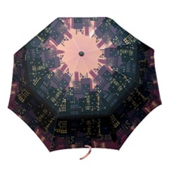 Pixel Art City Folding Umbrellas by Sarkoni