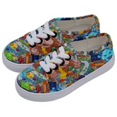 Pixel Art Retro Video Game Kids  Classic Low Top Sneakers by Sarkoni