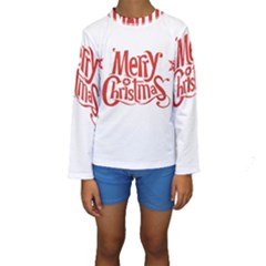 Merry Christmas Kids  Long Sleeve Swimwear by designerey