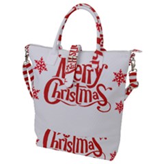 Merry Christmas Buckle Top Tote Bag by designerey
