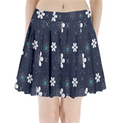 Flower Pattern Texture Pleated Mini Skirt by Grandong