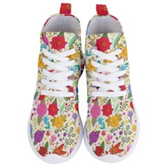 Colorful Flower Abstract Pattern Women s Lightweight High Top Sneakers by Grandong
