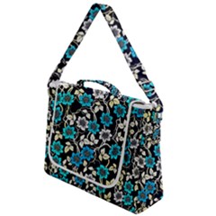 Blue Flower Pattern Floral Pattern Box Up Messenger Bag by Grandong