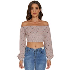 Punkte Long Sleeve Crinkled Weave Crop Top by zappwaits
