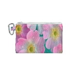 Pink Neon Flowers, Flower Canvas Cosmetic Bag (Small)