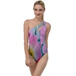 Pink Neon Flowers, Flower To One Side Swimsuit