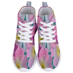 Pink Neon Flowers, Flower Women s Lightweight High Top Sneakers by nateshop