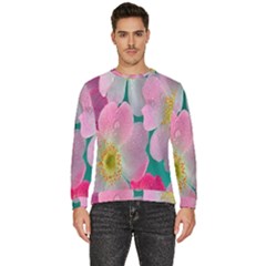 Pink Neon Flowers, Flower Men s Fleece Sweatshirt by nateshop